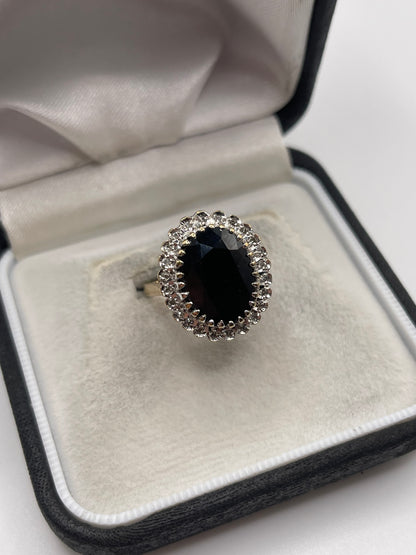 9ct gold sapphire and diamond ring