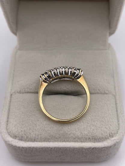 9ct gold sapphire and diamond ring