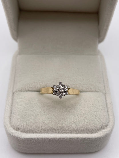 14ct gold diamond cluster ring