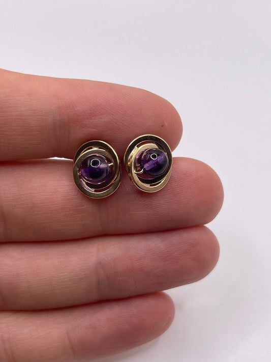 9ct gold amethyst earrings