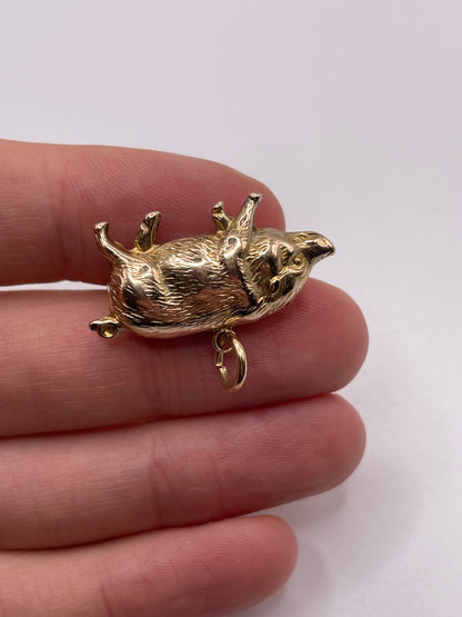 9ct gold pig charm