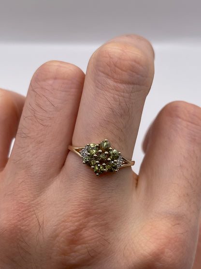 9ct gold sphene and diamond ring