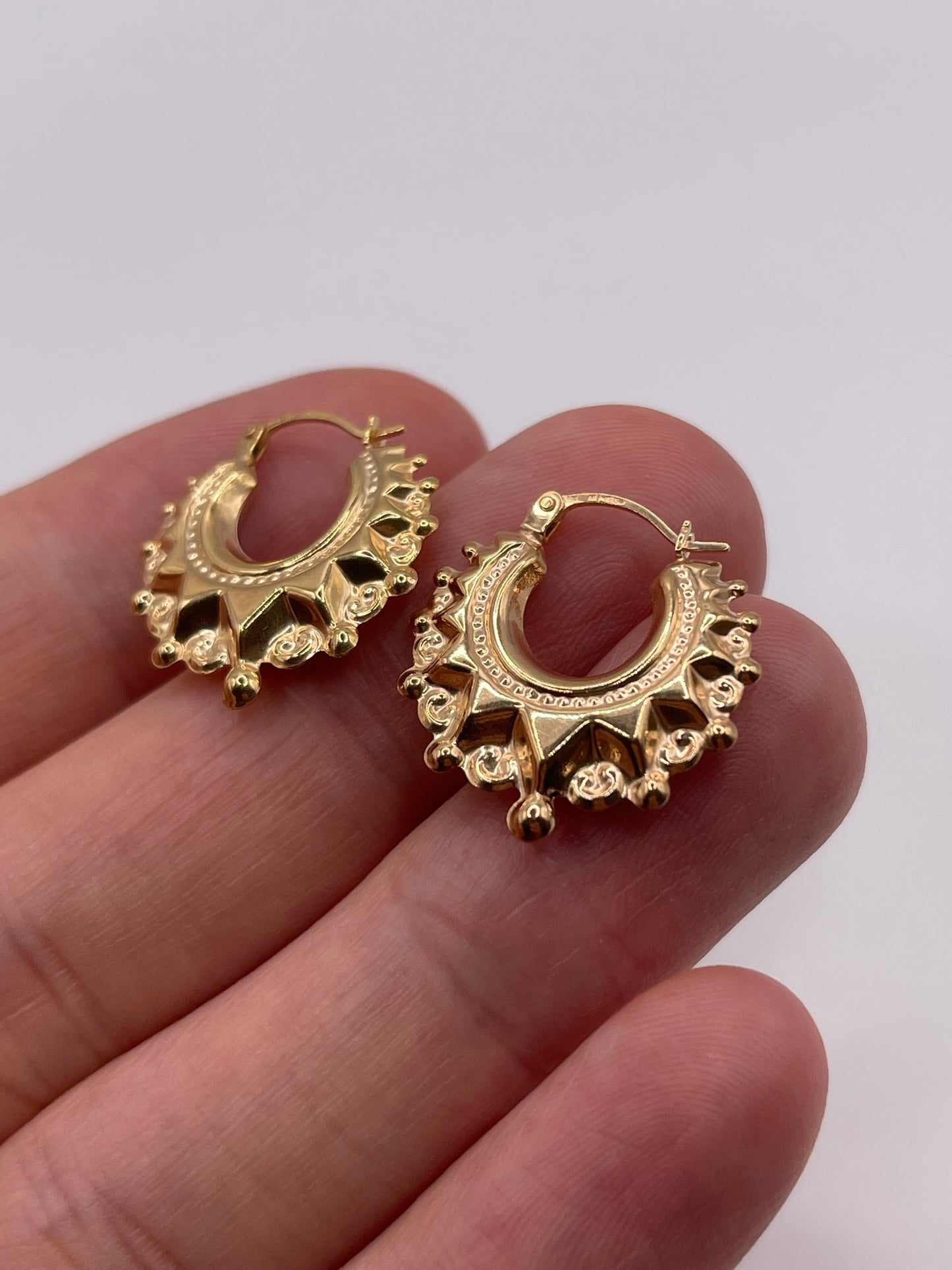 9ct gold creole earrings