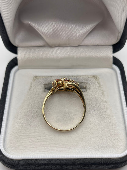 9ct gold topaz and diamond ring