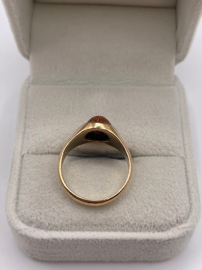 9ct gold sandstone signet ring
