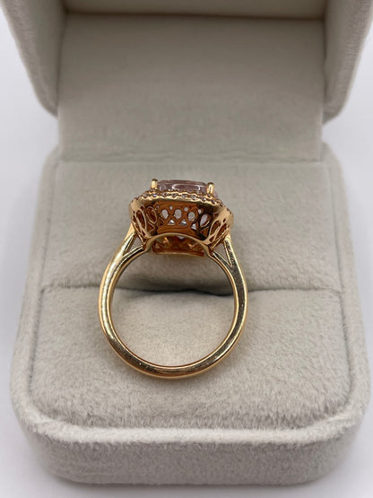 18ct rose gold morganite and diamond ring