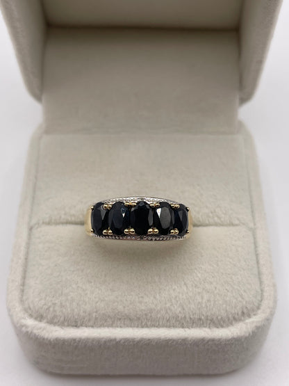 9ct gold sapphire and diamond ring
