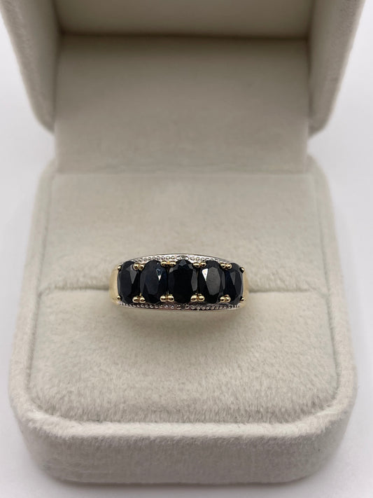9ct gold sapphire and diamond ring