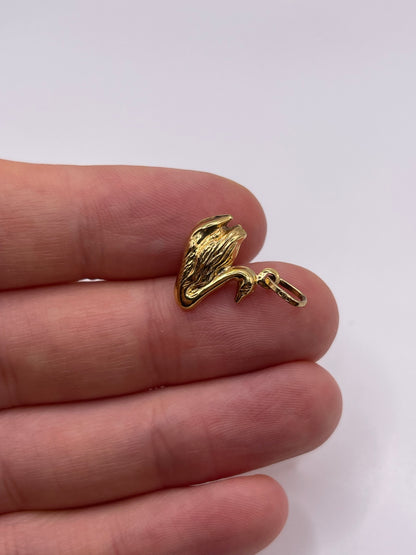 9ct gold swan charm