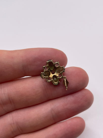 9ct gold quartz cluster pendant