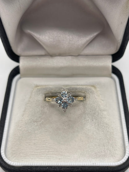 9ct gold topaz and diamond ring