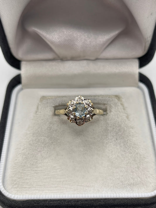 9ct gold topaz and diamond ring