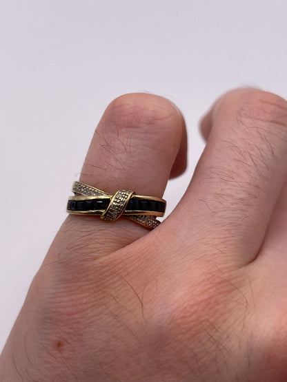 9ct gold sapphire and diamond ring