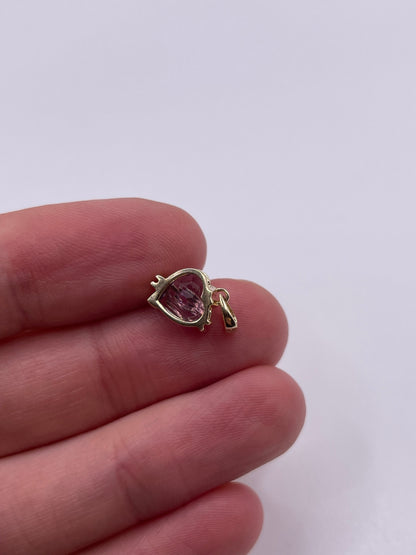9ct gold amethyst heart pendant
