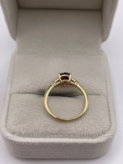 9ct gold tourmaline and zircon ring