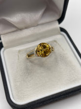 Load image into Gallery viewer, 9ct gold citrine and diamond ring
