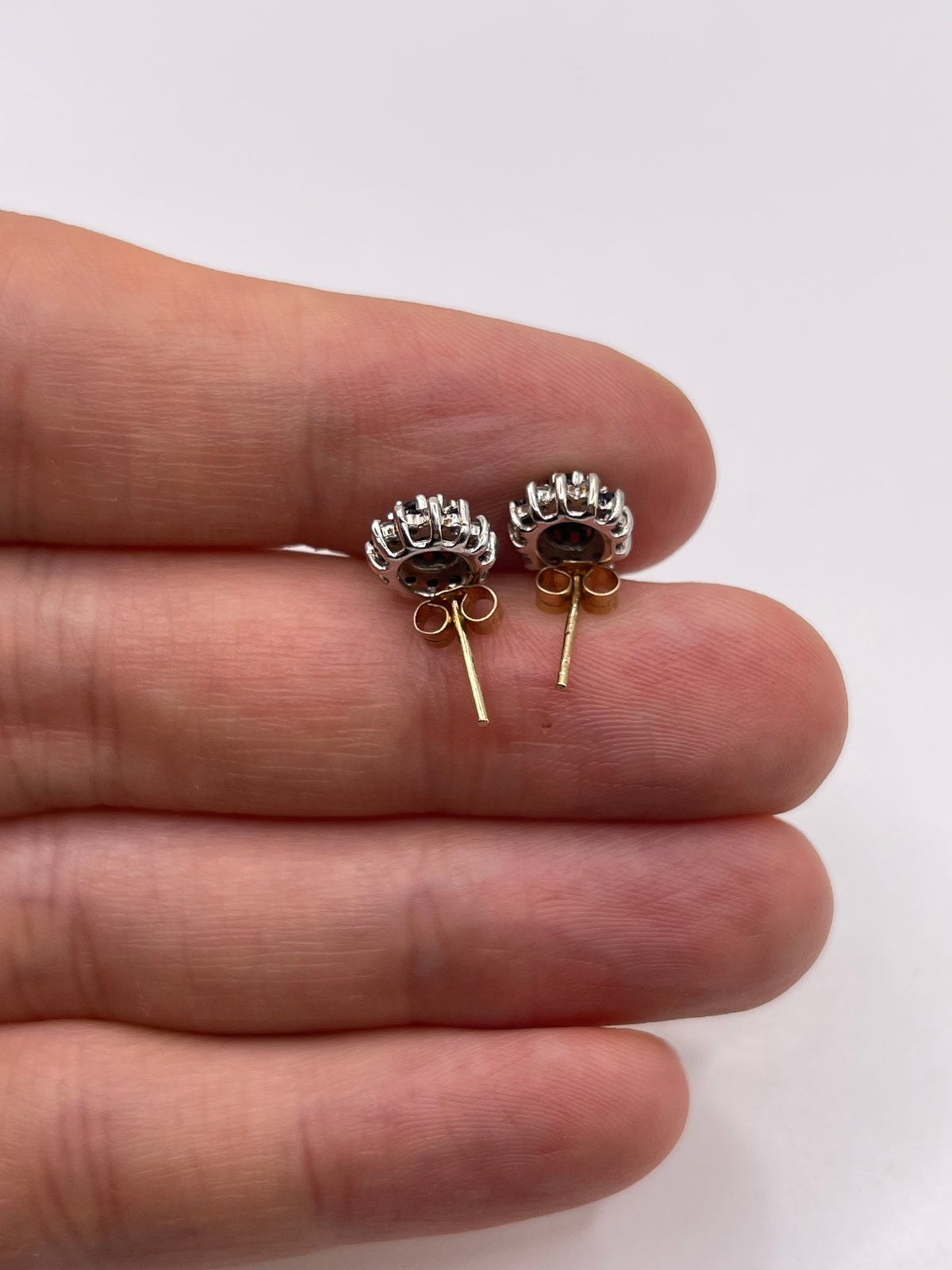 9ct gold sapphire and diamond earrings