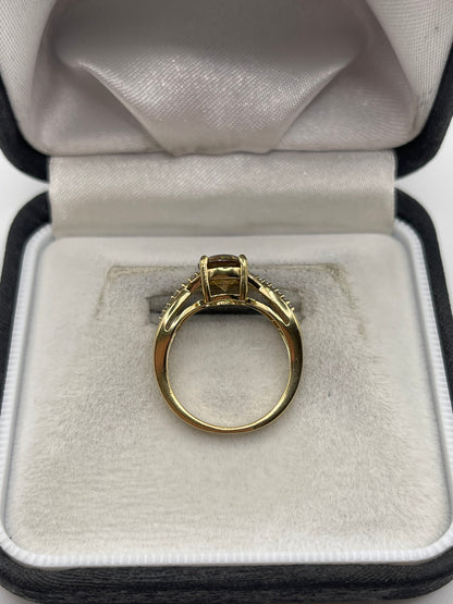 9ct gold zircon cluster ring