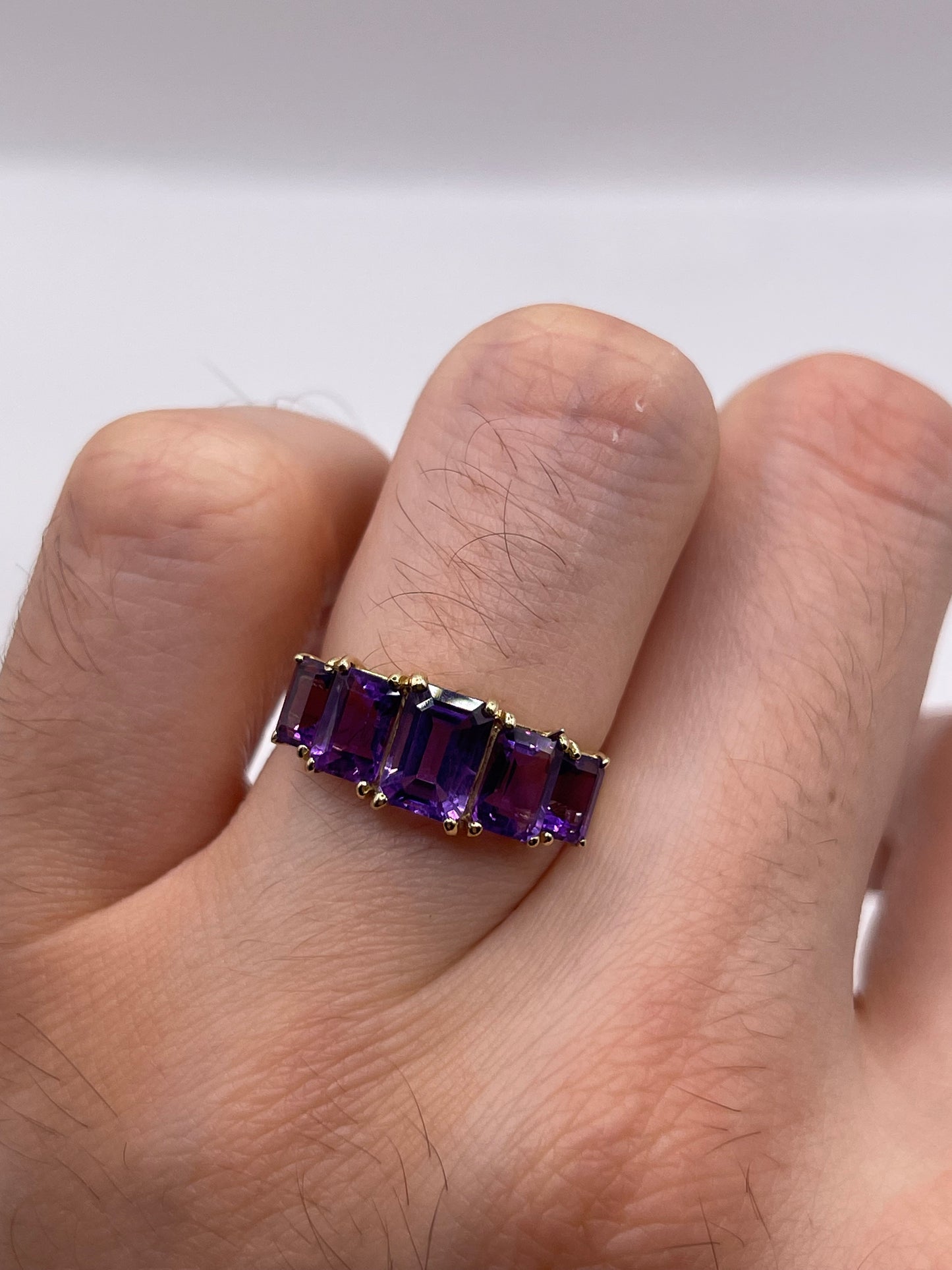 9ct gold amethyst ring