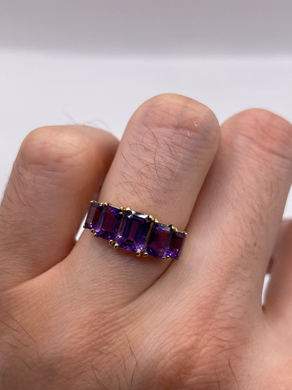 9ct gold amethyst ring