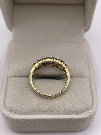 9ct gold tanzanite cluster ring