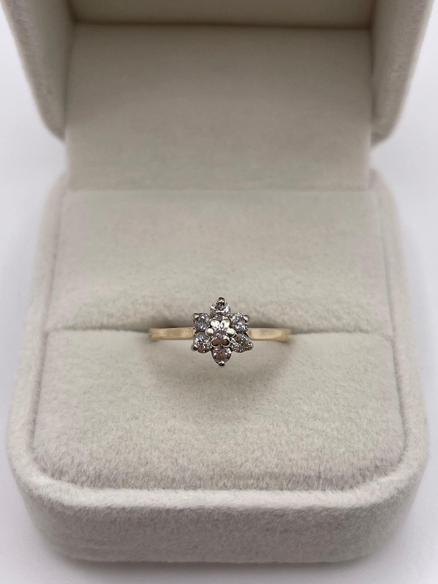 9ct gold diamond cluster ring