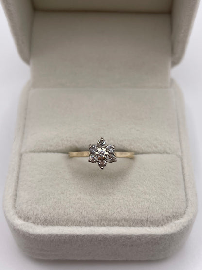 9ct gold diamond cluster ring