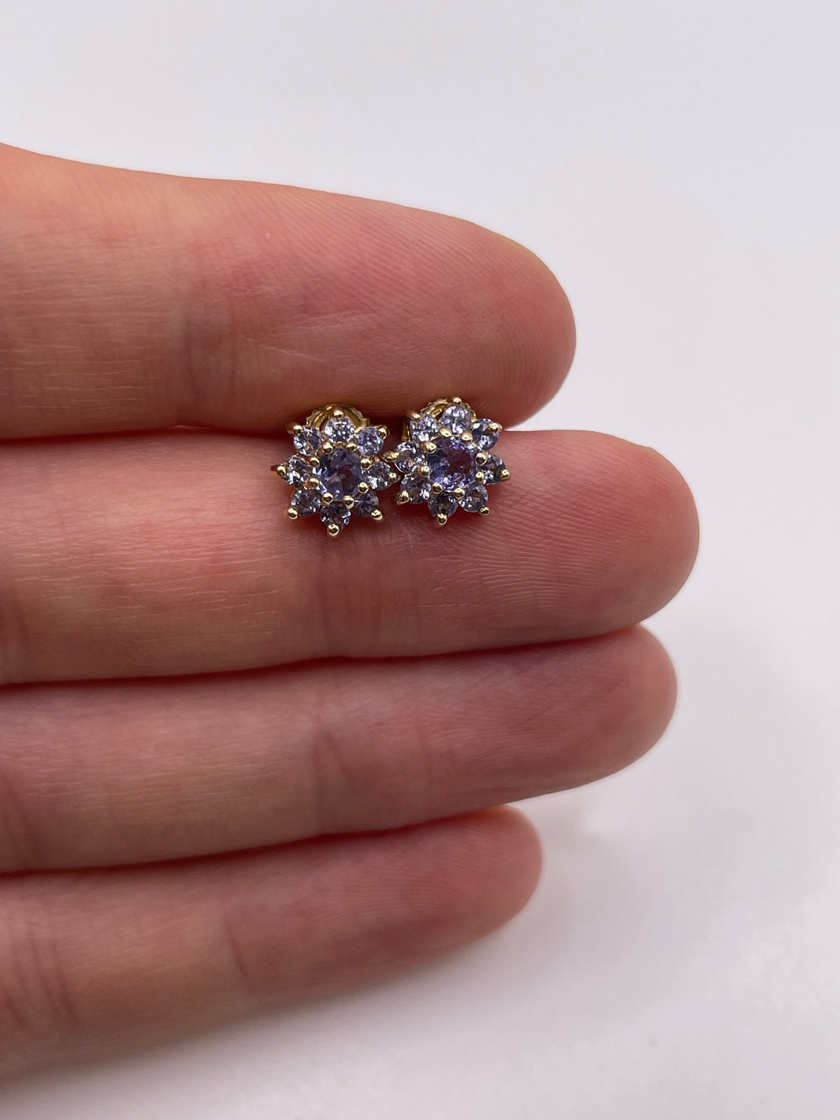 9ct gold tanzanite earrings