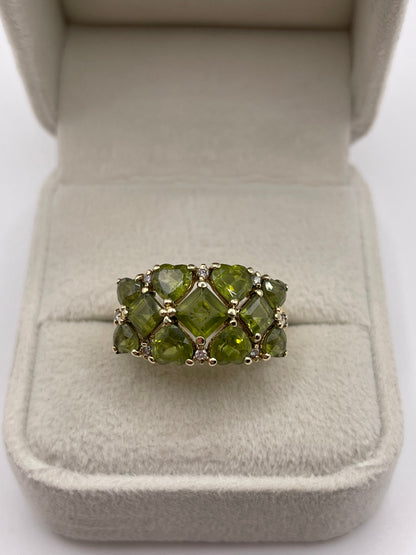 9ct gold quartz and diamond ring