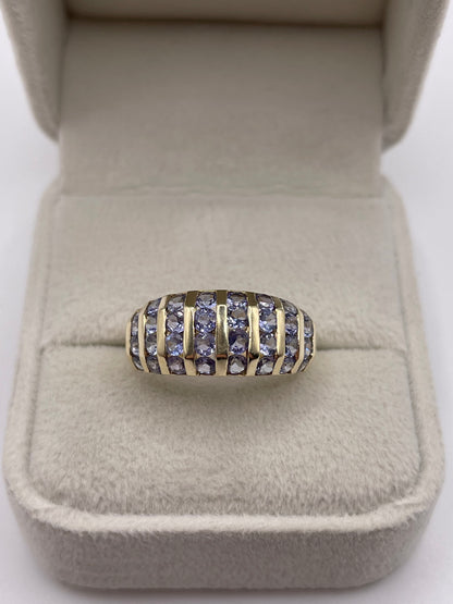 9ct gold tanzanite cluster ring