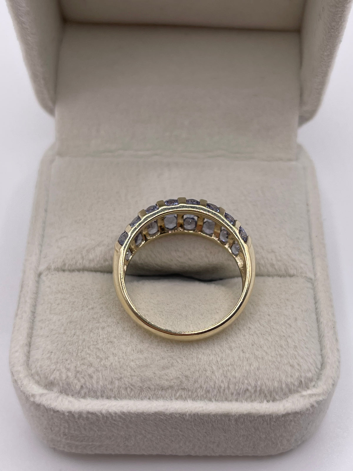 9ct gold tanzanite cluster ring