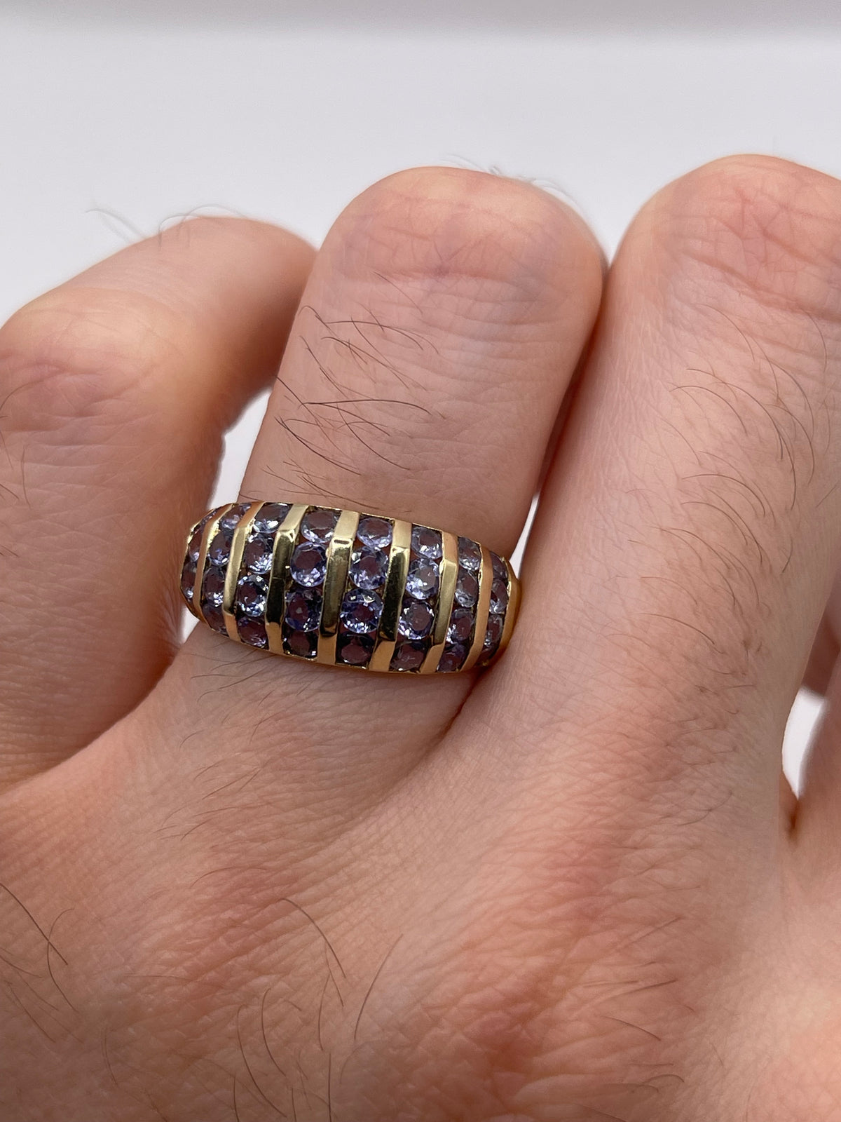 9ct gold tanzanite cluster ring