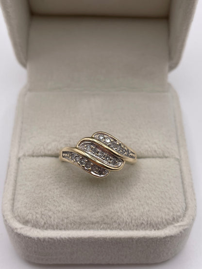 9ct gold diamond cluster ring