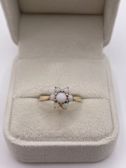 9ct gold opal cluster ring