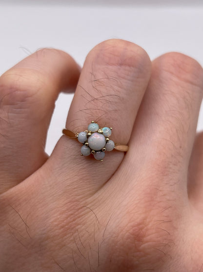 9ct gold opal cluster ring