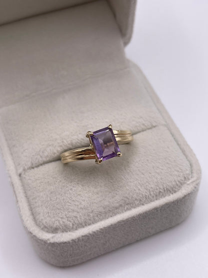 9ct gold amethyst ring