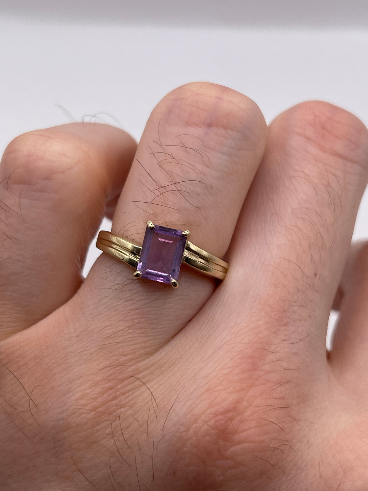 9ct gold amethyst ring