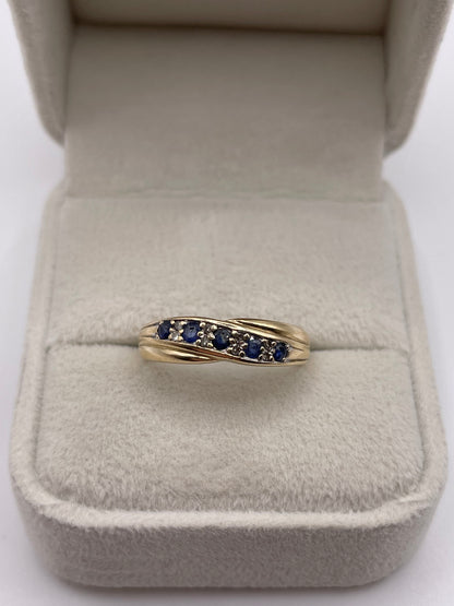 9ct gold sapphire and diamond ring