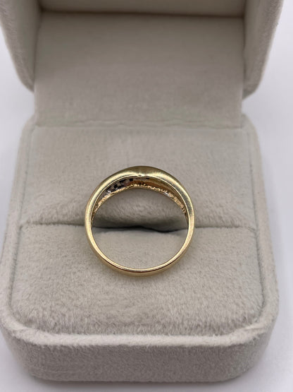 9ct gold sapphire and diamond ring