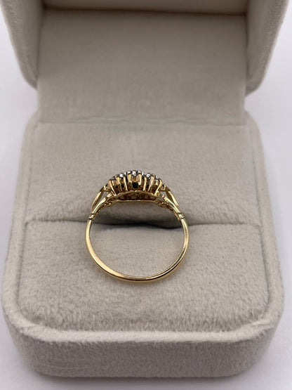 9ct gold sapphire and diamond ring