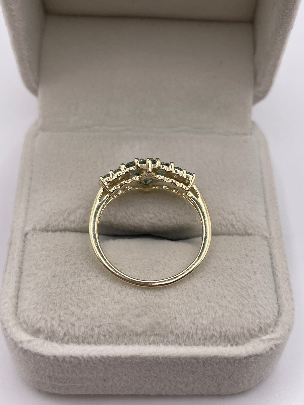 9ct gold quartz cluster ring