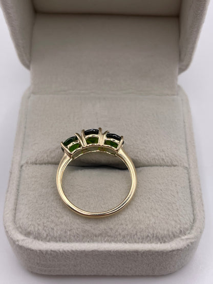 9ct gold diopside ring