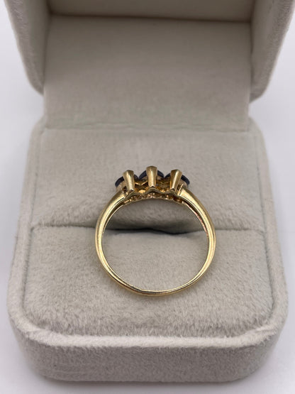 9ct gold iolite heart ring