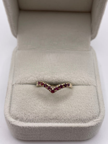 14ct gold ruby wishbone ring