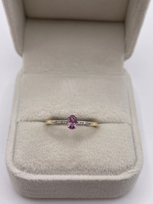 9ct gold sapphire and diamond ring