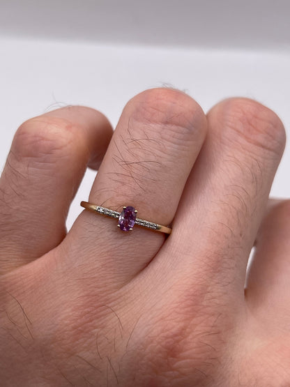 9ct gold sapphire and diamond ring