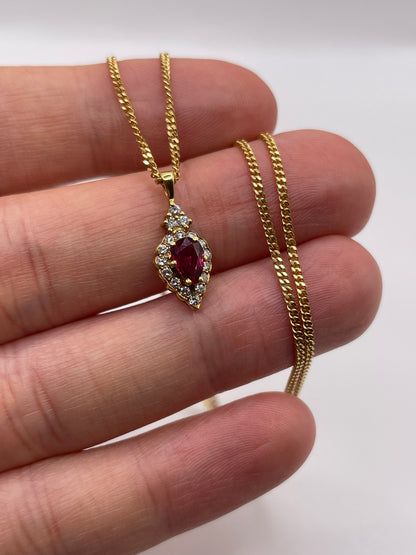 18ct gold ruby and diamond necklace