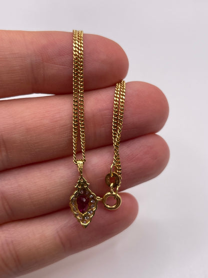 18ct gold ruby and diamond necklace