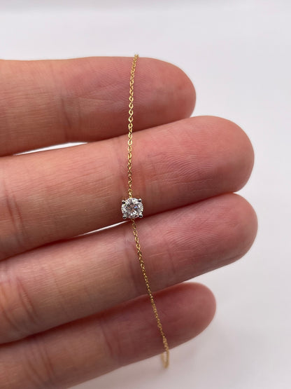 9ct gold 25 point diamond bracelet