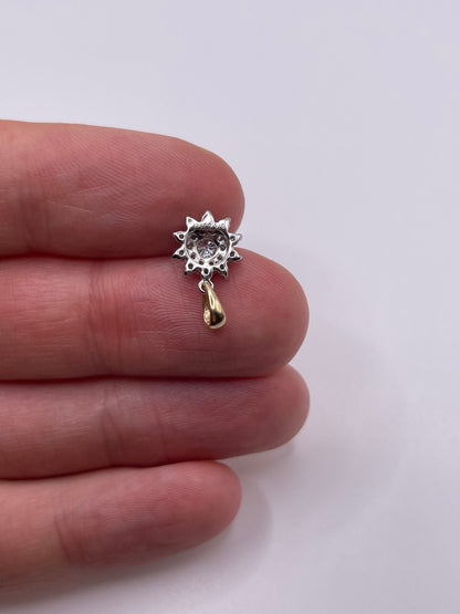9ct gold diamond cluster pendant